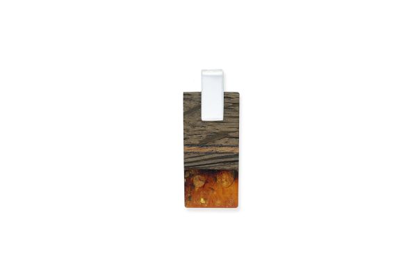 Bernstein Anhänger • 925 Silber • Holz