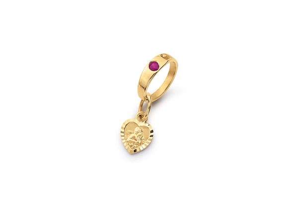 Palido Taufring Anhänger • 333 Gold • Rubin