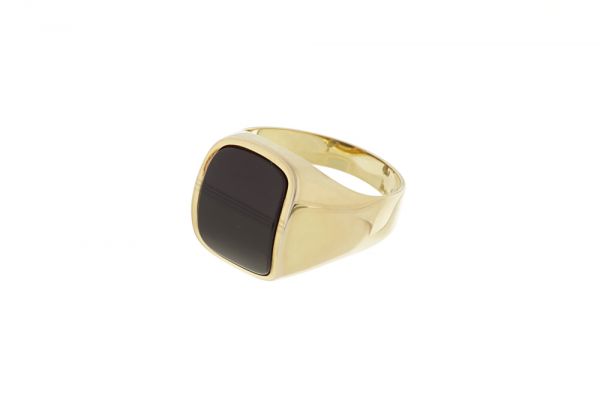 Ring 333 Gelbgold mit Onyx - Gr. 63