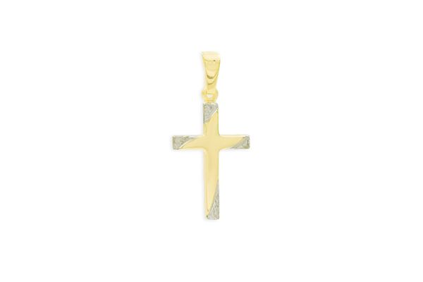 Kreuz Anhänger • 333 Gold bicolor