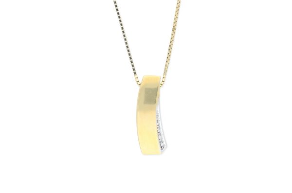 Kette mit Anhänger • 333 Gelb- und Weißgold • Diamanten