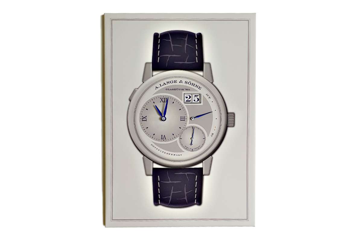 Lange Wanduhr, 45x60cm Leinwand