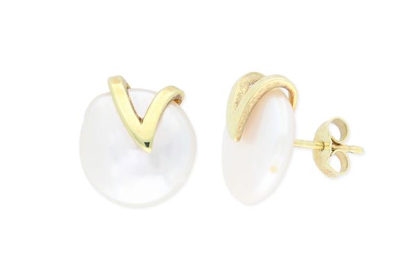 Ohrstecker • 333 Gold • Süßwasserperle