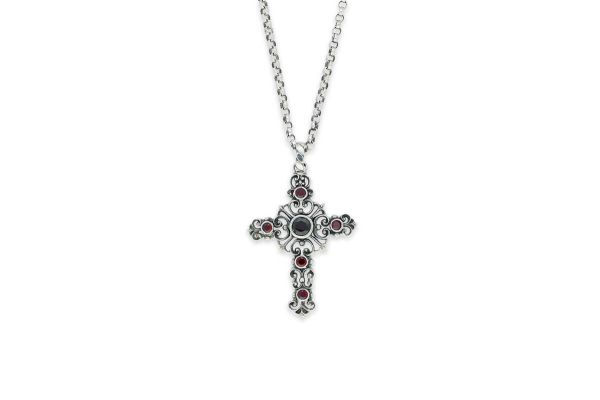 Trachtenkette Kreuz • 925 Silber • Granat