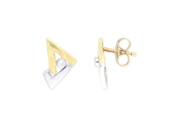 Ohrstecker • 585 Weiß- und Gelbgold • Brillant