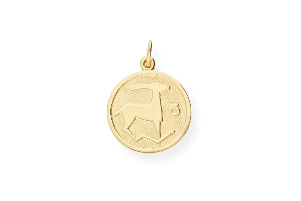 Sternzeichen Steinbock ♑ Anhänger rund • 333 Gold