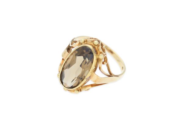 Ring • 585 Gold • Rauchtopas