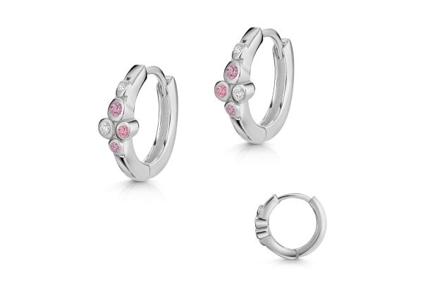 Creolen • 925 Silber rhodiniert • Zirkonia