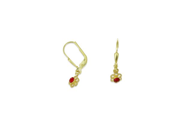 Palido Ohrhänger Blume • 333 Gold • Glasstein