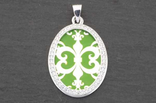 Gerry Eder 925 Silber Trachten Amulette Anhänger in Grün