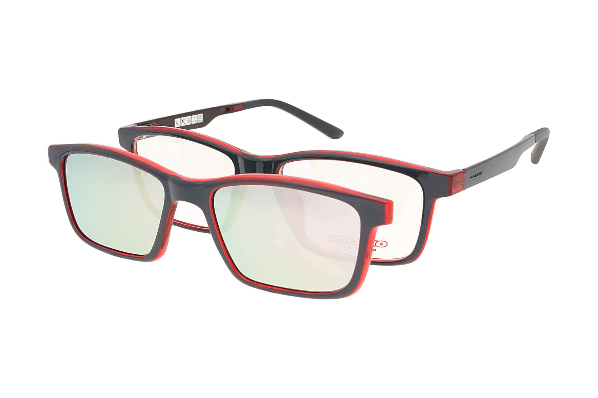 Solano Brille CL50019 E mit polarisiertem Magnet Sonnenclip