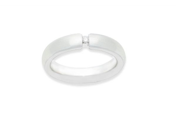 Bastian Ring mit 0,05ct Diamant Silber 925 rhodiniert - 16017