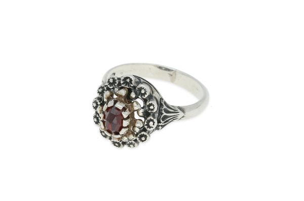 Trachten Ring • 925 Silber • Granat