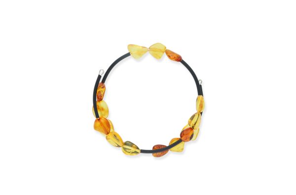 Bernstein Armreif • 925 Silber • orange