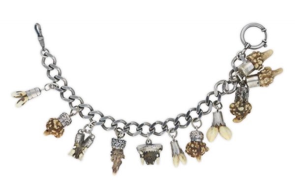 Trachten Charivari Kette mit Anhängerösen in 835 Silber 