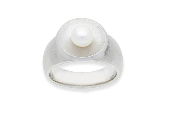 Bastian Ring Silber 925 rhodiniert Perle - 12905
