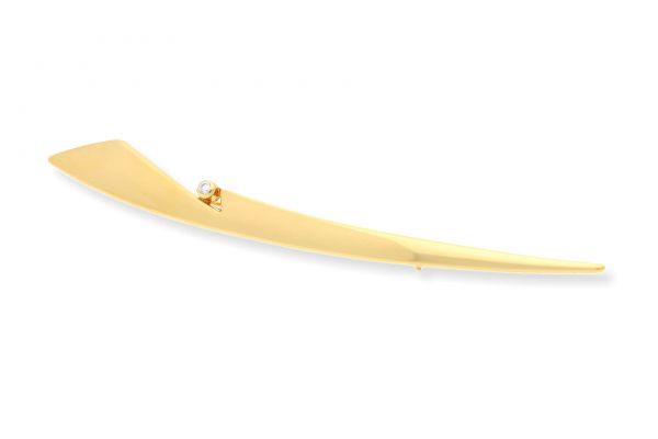 Brosche 333 Gelbgold • Zirkonia • Vorderansicht