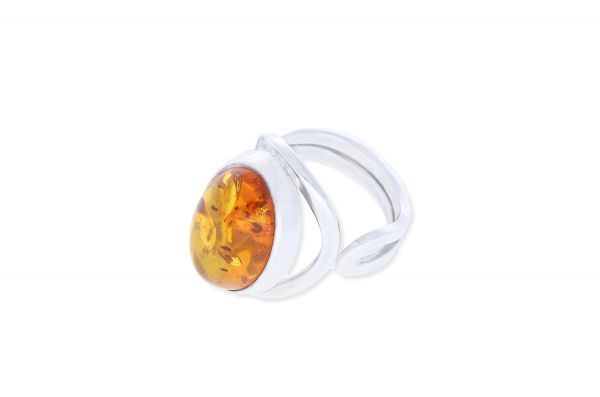 Bernstein Ring 925 Silber orange - LAS196220