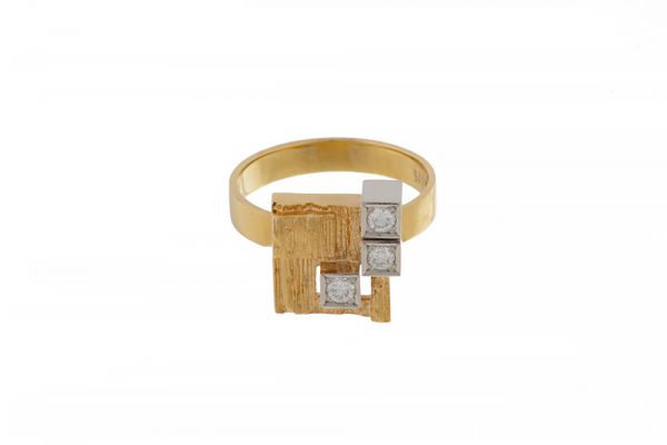 Lapponia Ring Diamantstadt 750 Gelbgold mit Brillanten 0,15 ct- Gr. 52