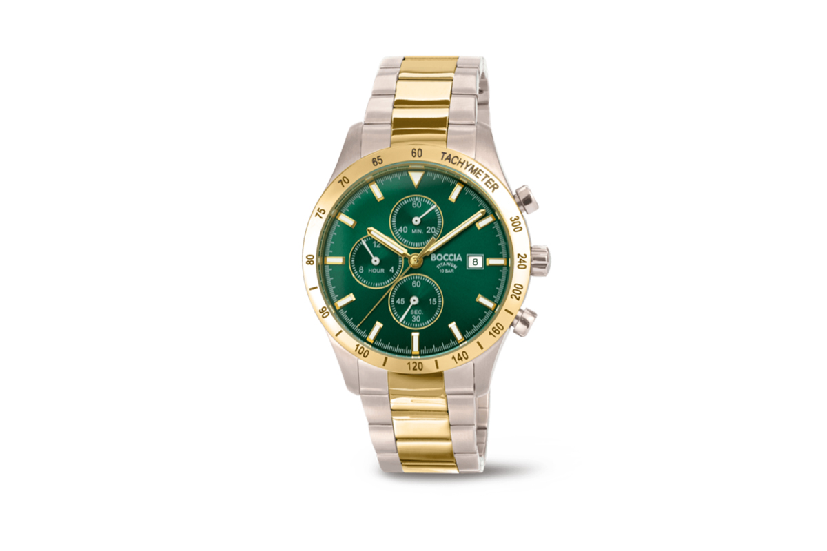 Montre Chronographe Boccia Titane 3773-03 Pour Homme - Boîtier Et Bracelet Titane Noir Ionisé - Neuve Avec étiquettes