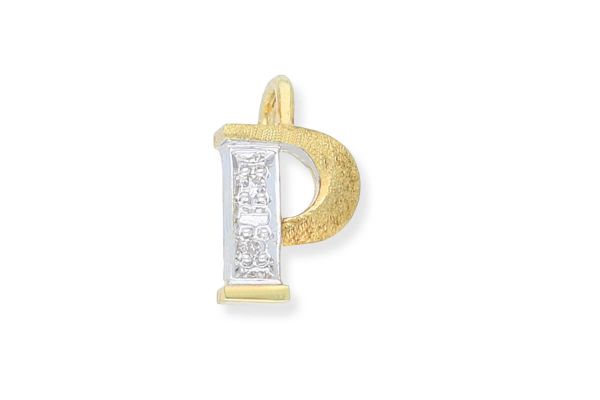 585 Gold Anhänger Buchstabe P mit Diamanten